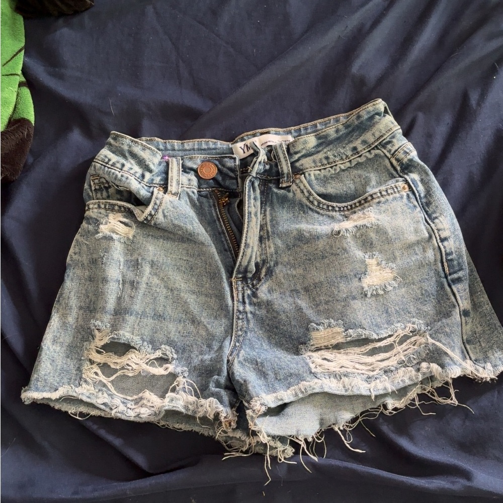 Distressed Denim Shorts